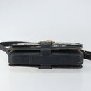 GUCCI GG Supreme Sherry Line Shoulder Bag PVC Navy Gold Auth 160298-5