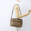 FENDI Zucchino Canvas Shoulder Bag PVC Brown Gold Auth 160299-21