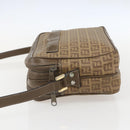 FENDI Zucchino Canvas Shoulder Bag PVC Brown Gold Auth 160299-3