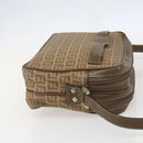 FENDI Zucchino Canvas Shoulder Bag PVC Brown Gold Auth 160299-4