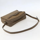 FENDI Zucchino Canvas Shoulder Bag PVC Brown Gold Auth 160299-7