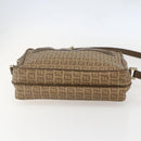 FENDI Zucchino Canvas Shoulder Bag PVC Brown Gold Auth 160299-5