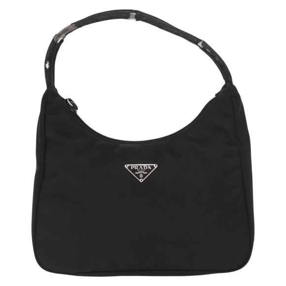 PRADA Hand Pouch Nylon Black Auth 160303