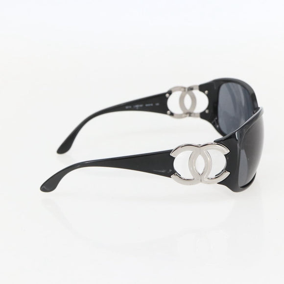 CHANEL Sunglasses plastic Black CC Auth 160308