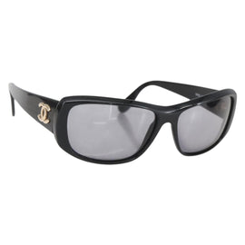 CHANEL Sunglasses plastic Black CC Auth 160309