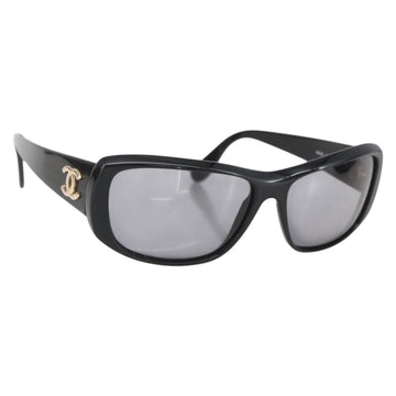 CHANEL Sunglasses plastic Black CC Auth 160309