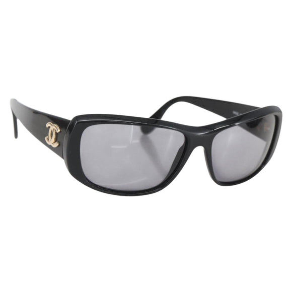 CHANEL Sunglasses plastic Black CC Auth 160309
