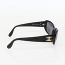 CHANEL Sunglasses plastic Black CC Auth 160309-4