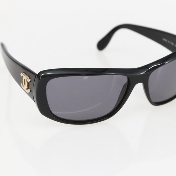 CHANEL Sunglasses plastic Black CC Auth 160309