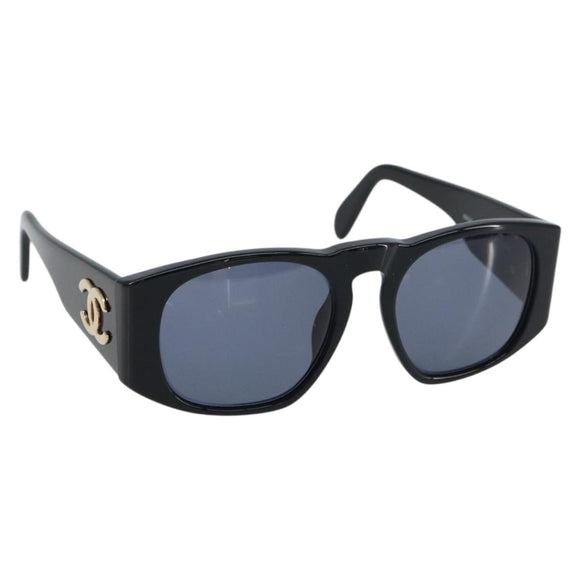 CHANEL Sunglasses plastic Black CC Auth 160310A