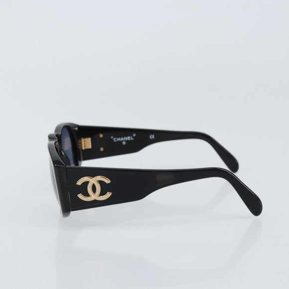 CHANEL Sunglasses plastic Black CC Auth 160310