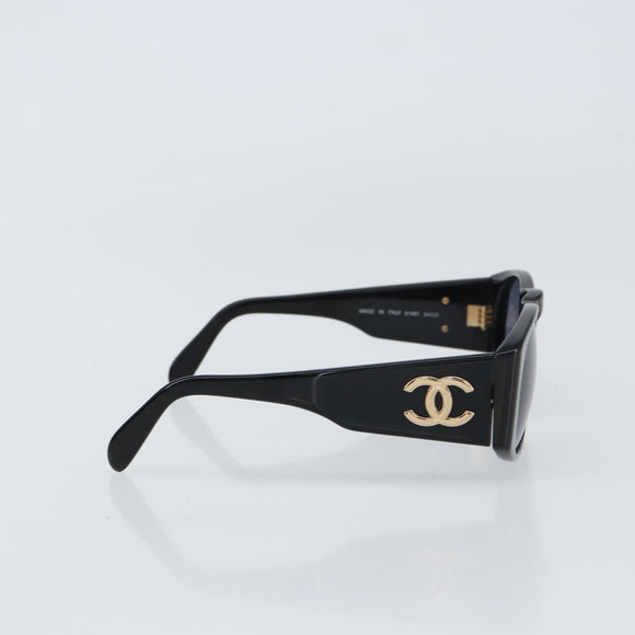 CHANEL Sunglasses plastic Black CC Auth 160310