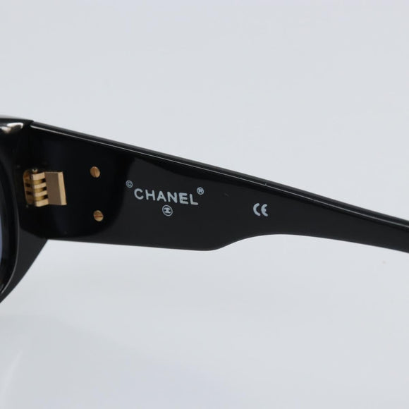 CHANEL Sunglasses plastic Black CC Auth 160310