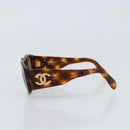 CHANEL Sunglasses plastic Brown CC Auth 160311-4