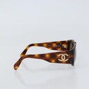CHANEL Sunglasses plastic Brown CC Auth 160311-5