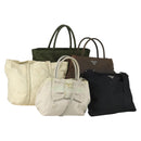 PRADA Hand Bag Nylon 5 Set Beige Khaki Brown Auth 160314-1
