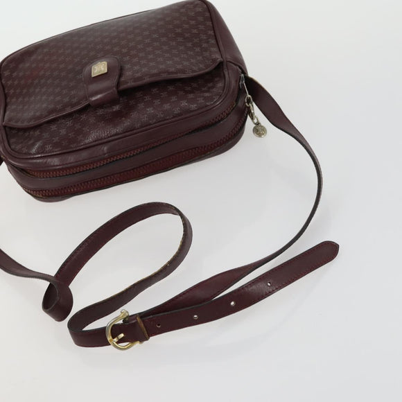 CELINE Macadam Canvas Shoulder Bag Leather 3 Set Red Navy Auth 160319