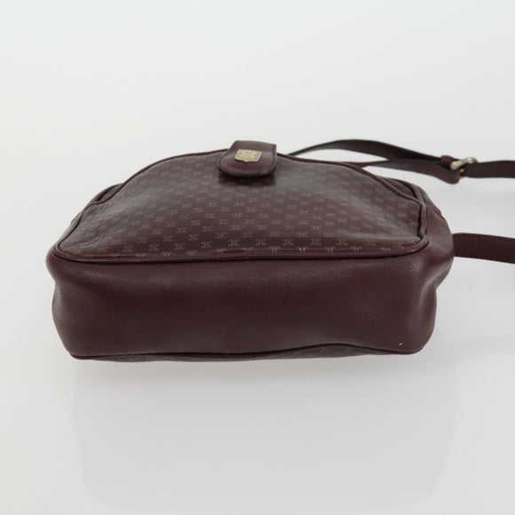 CELINE Macadam Canvas Shoulder Bag Leather 3 Set Red Navy Auth 160319