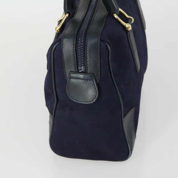 CELINE Macadam Canvas Shoulder Bag Leather 3 Set Red Navy Auth 160319