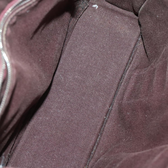 HERMES Fourre Tout Hand Bag Canvas 3 Set Black Red Bordeaux Auth 160324