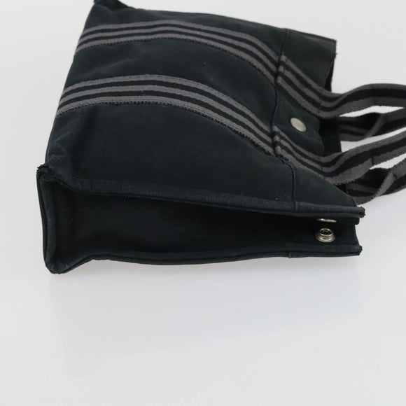 HERMES Fourre Tout Hand Bag Canvas 3 Set Black Red Bordeaux Auth 160324