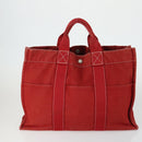 HERMES Fourre Tout Hand Bag Canvas 4 Set Black Red Bordeaux Auth 160325-3