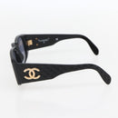 CHANEL Sunglasses plastic Black CC Auth 160328-5