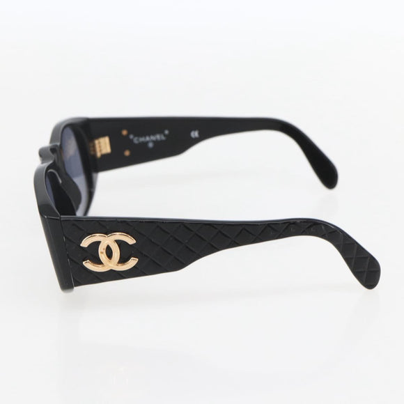 CHANEL Sunglasses plastic Black CC Auth 160328