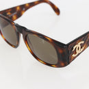 CHANEL Sunglasses plastic Brown CC Auth 160329-7
