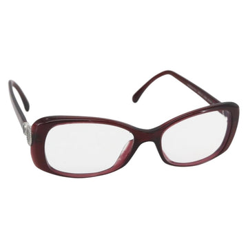 CHANEL Glasses plastic Red CC Auth 160330