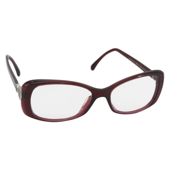 CHANEL Glasses plastic Red CC Auth 160330