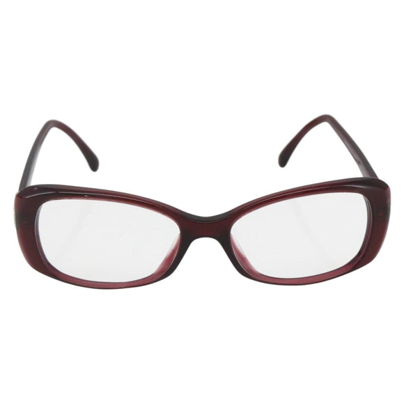 CHANEL Glasses plastic Red CC Auth 160330