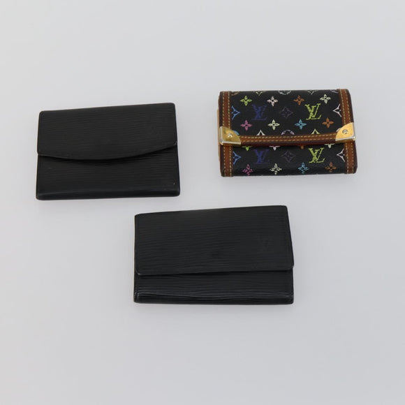 LOUIS VUITTON Epi Key Case 8 sets Red Yellow black LV Auth 160332