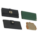 VALENTINO Celine Gucci Wallet Leather 4 Set Beige Black Green Auth 160338-1