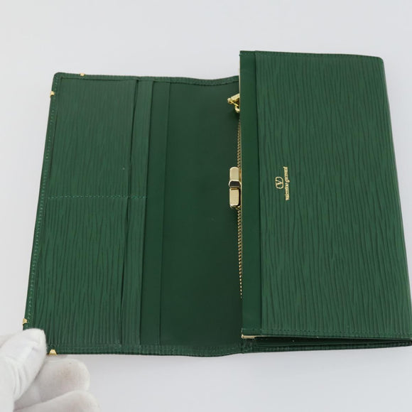 VALENTINO Celine Gucci Wallet Leather 4 Set Beige Black Green Auth 160338