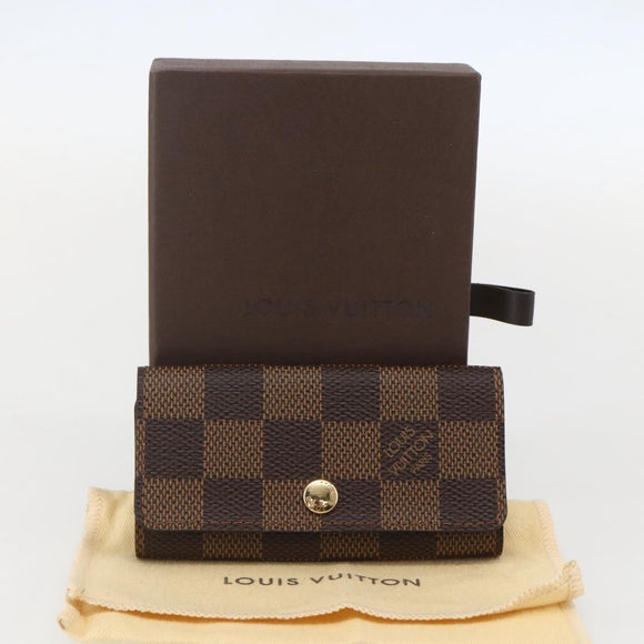 LOUIS VUITTON Damier Ebene Multicles 4 Key Case N62631 LV Auth 160340V