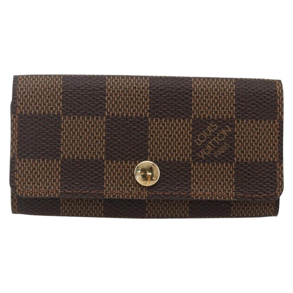 LOUIS VUITTON Damier Ebene Multicles 4 Key Case N62631 LV Auth 160340V