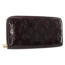 LOUIS VUITTON Monogram Vernis Zippy Wallet Amarante M93522 LV Auth 160357-1