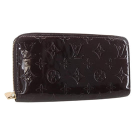 LOUIS VUITTON Monogram Vernis Zippy Wallet Amarante M93522 LV Auth 160357