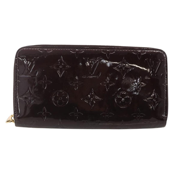 LOUIS VUITTON Monogram Vernis Zippy Wallet Amarante M93522 LV Auth 160357
