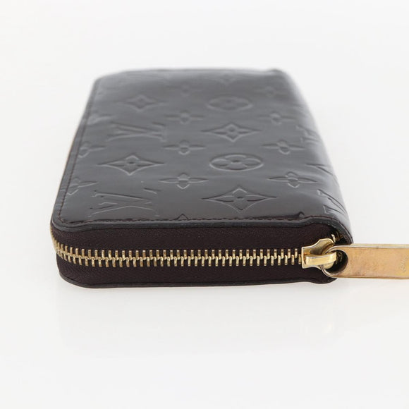 LOUIS VUITTON Monogram Vernis Zippy Wallet Amarante M93522 LV Auth 160357