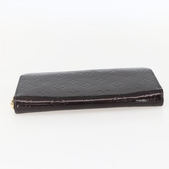 LOUIS VUITTON Monogram Vernis Zippy Wallet Amarante M93522 LV Auth 160357
