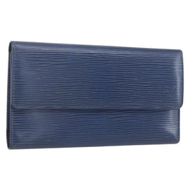 LOUIS VUITTON Epi Porte Tresor International Wallet Myrtille M6338G Auth 160358