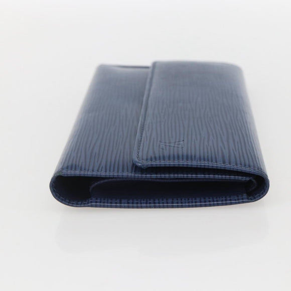 LOUIS VUITTON Epi Porte Tresor International Wallet Myrtille M6338G Auth 160358