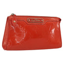 LOUIS VUITTON Monogram Vernis Trousse Pouch Orenge Sunset M93648 LV Auth 160361-1