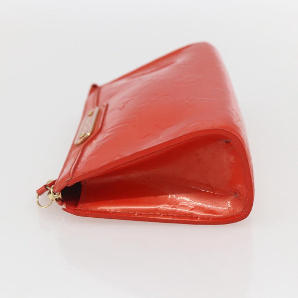 LOUIS VUITTON Monogram Vernis Trousse Pouch Orenge Sunset M93648 LV Auth 160361