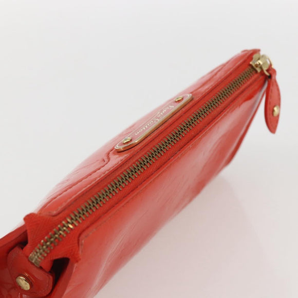 LOUIS VUITTON Monogram Vernis Trousse Pouch Orenge Sunset M93648 LV Auth 160361