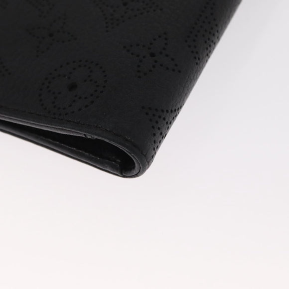 LOUIS VUITTON Mahina Portefeuille Amelia Long Wallet Black M95549 LV Auth 160362