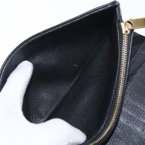 LOUIS VUITTON Mahina Portefeuille Amelia Long Wallet Black M95549 LV Auth 160362