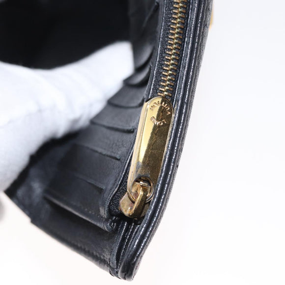 LOUIS VUITTON Mahina Portefeuille Amelia Long Wallet Black M95549 LV Auth 160362